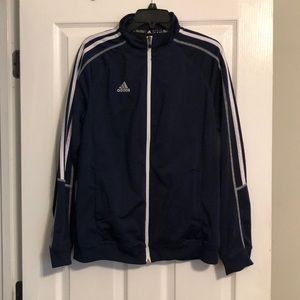 a blue adidas full zip jacket